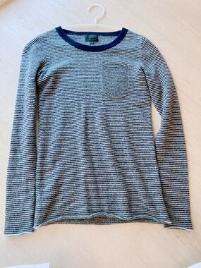 J.Crew Italian Cashmere Striped Crewneck Shirt Long-Sleeve